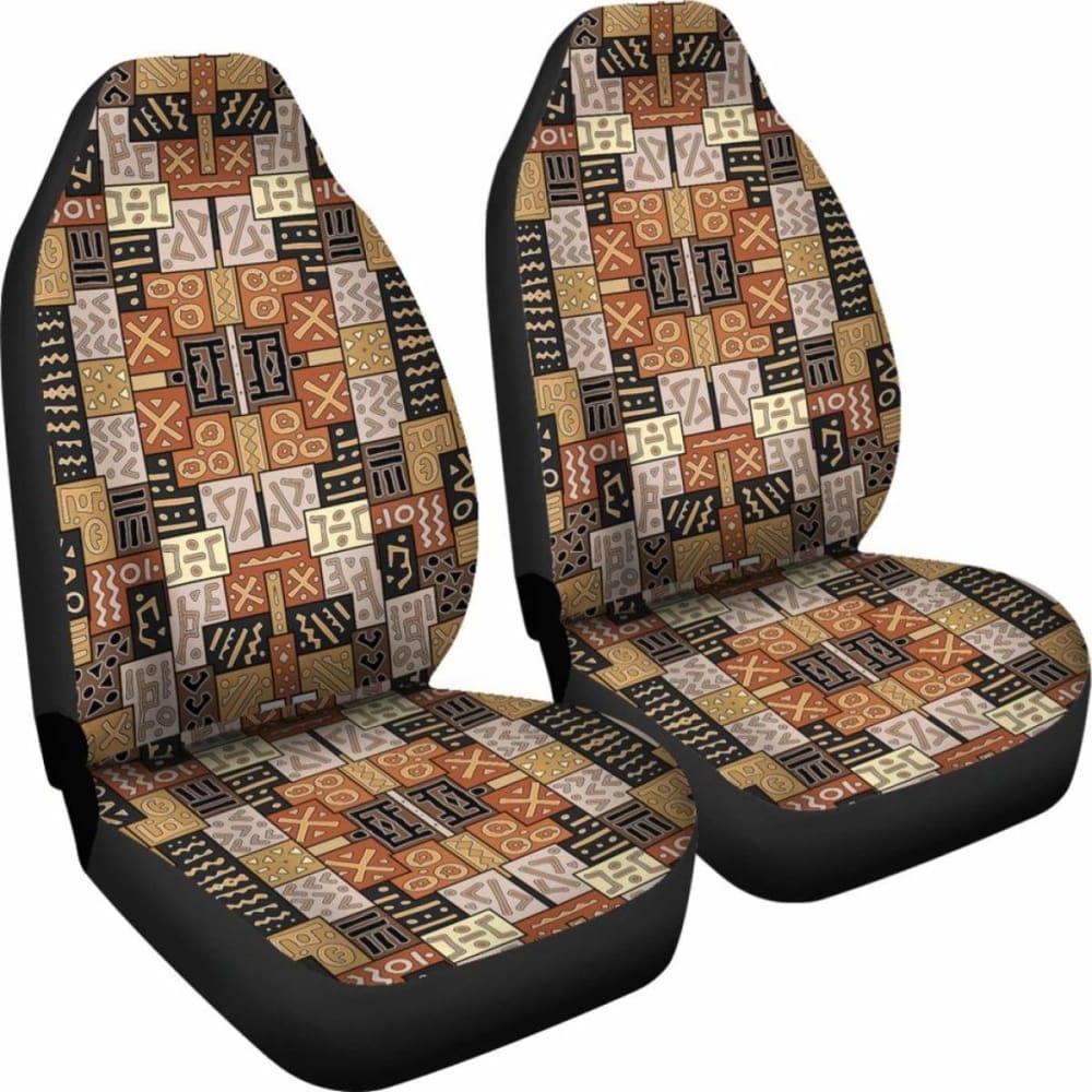 African Car Seat Covers Art Pattern -