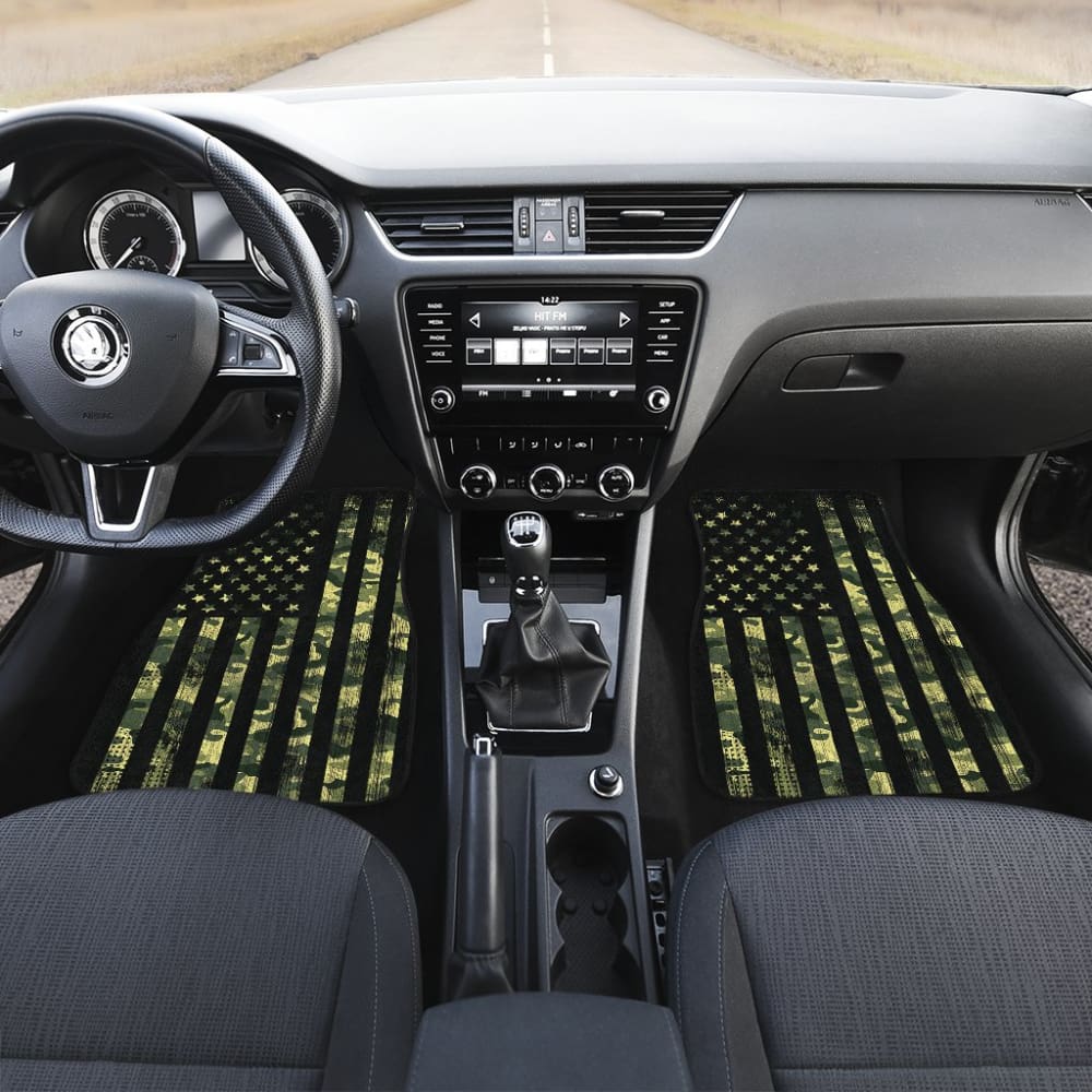 Amazing Thin Green Line American Flag Car Floor Mats