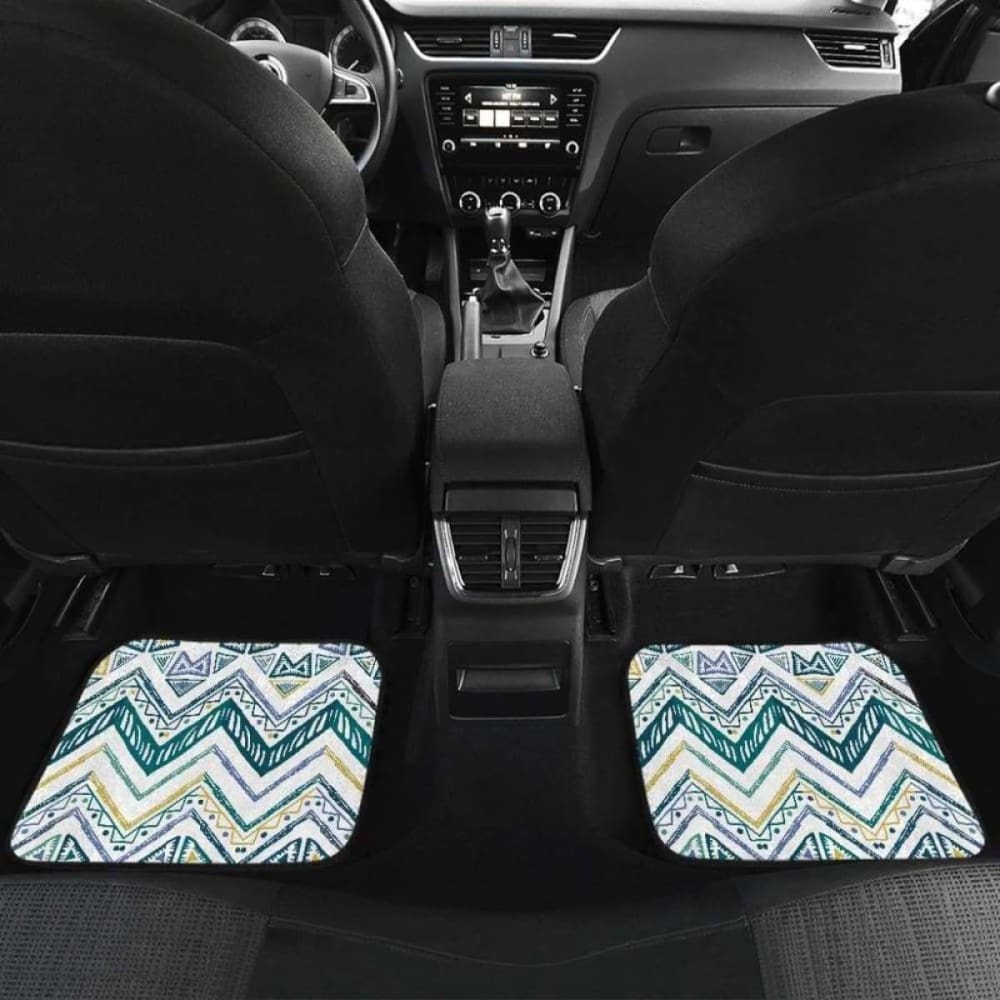 Zigzag Chevron Paint Design Pattern Front And Back Car Mats