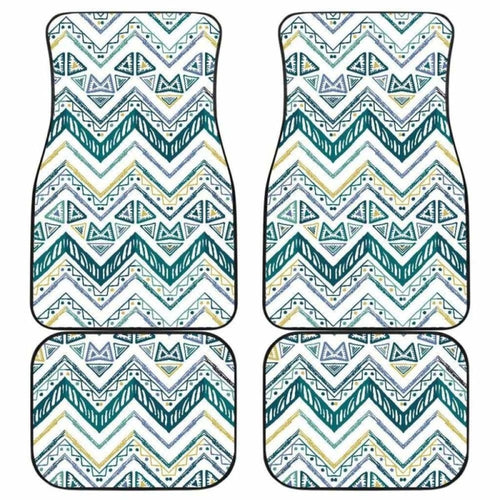 Zigzag Chevron Paint Design Pattern Front And Back Car Mats