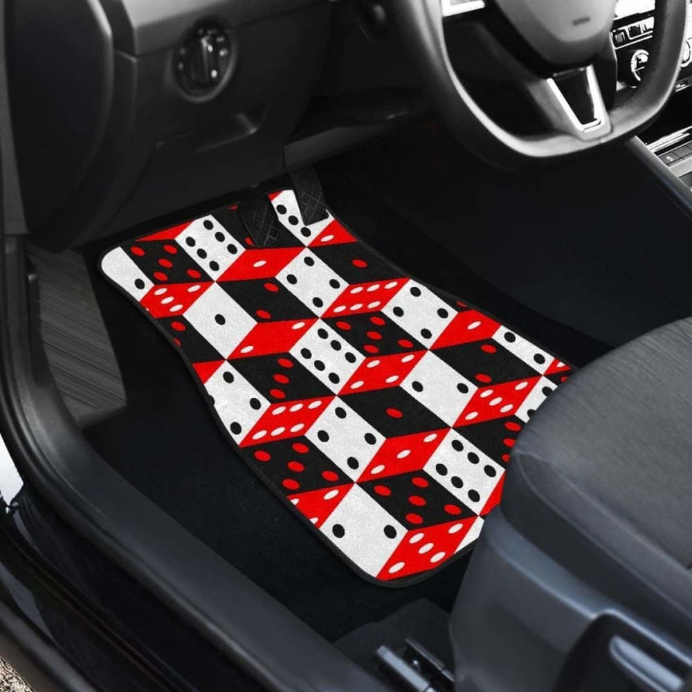 Dice Pattern Print Design Front And Back Car Mats