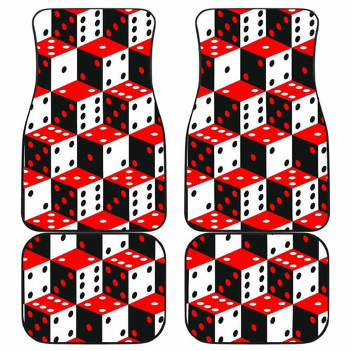 Dice Pattern Print Design Front And Back Car Mats