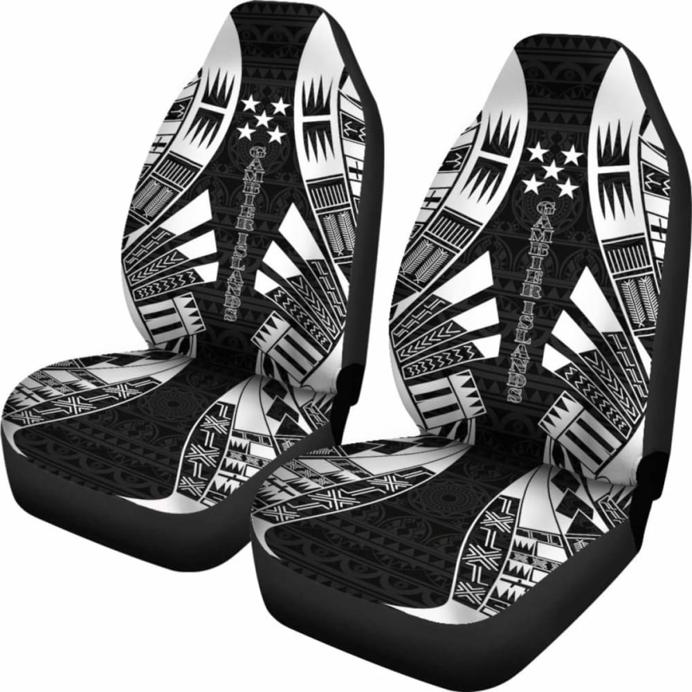 Gambier Islands Car Seat Covers - Polynesian Tattoo Black -