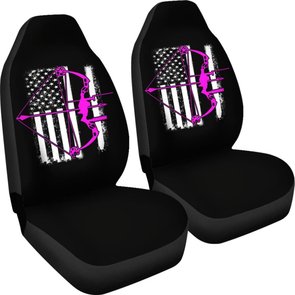 Pink Bow Hunter Flag Car Seat Covers Amazing Gift Ideas