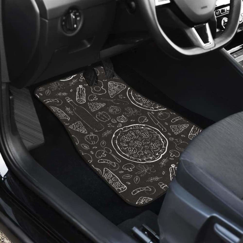 Pizza Pattern Front And Back Car Mats