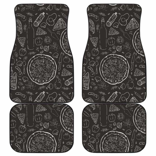 Pizza Pattern Front And Back Car Mats