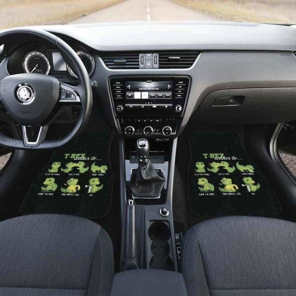 Cute Green T-Rex Dinosaur Carfloor Mats