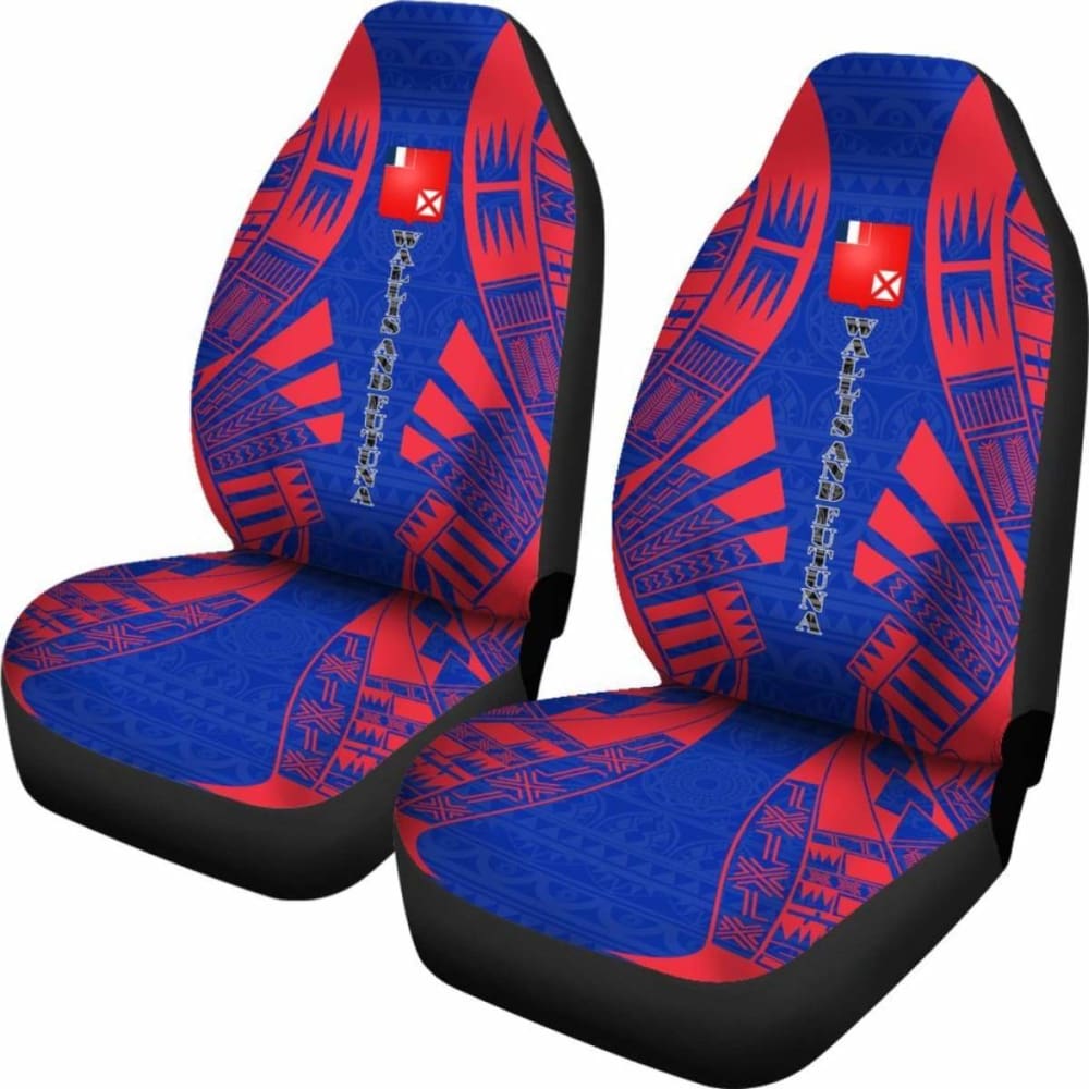 Wallis And Futuna Car Seat Covers - Wallis And Futuna Coat Of Arms Polynesian Tattoo Flag -