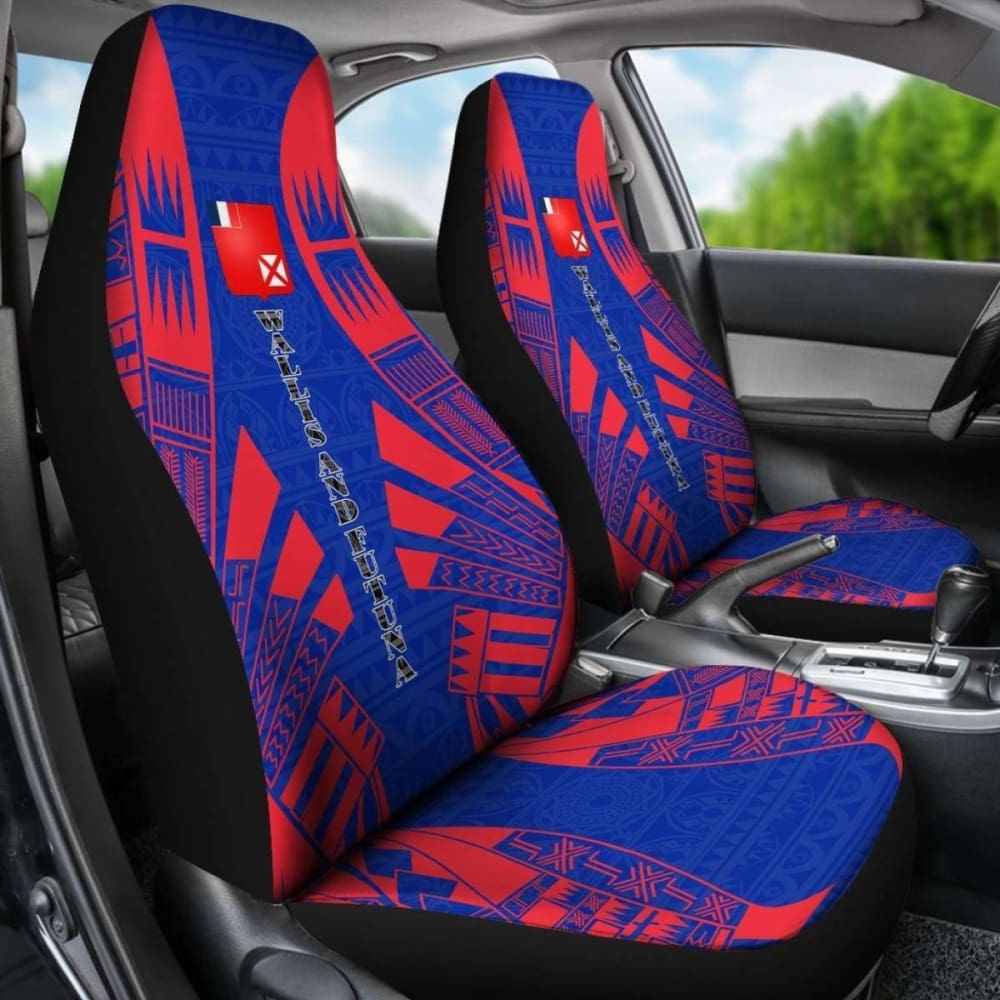 Wallis And Futuna Car Seat Covers - Wallis And Futuna Coat Of Arms Polynesian Tattoo Flag -