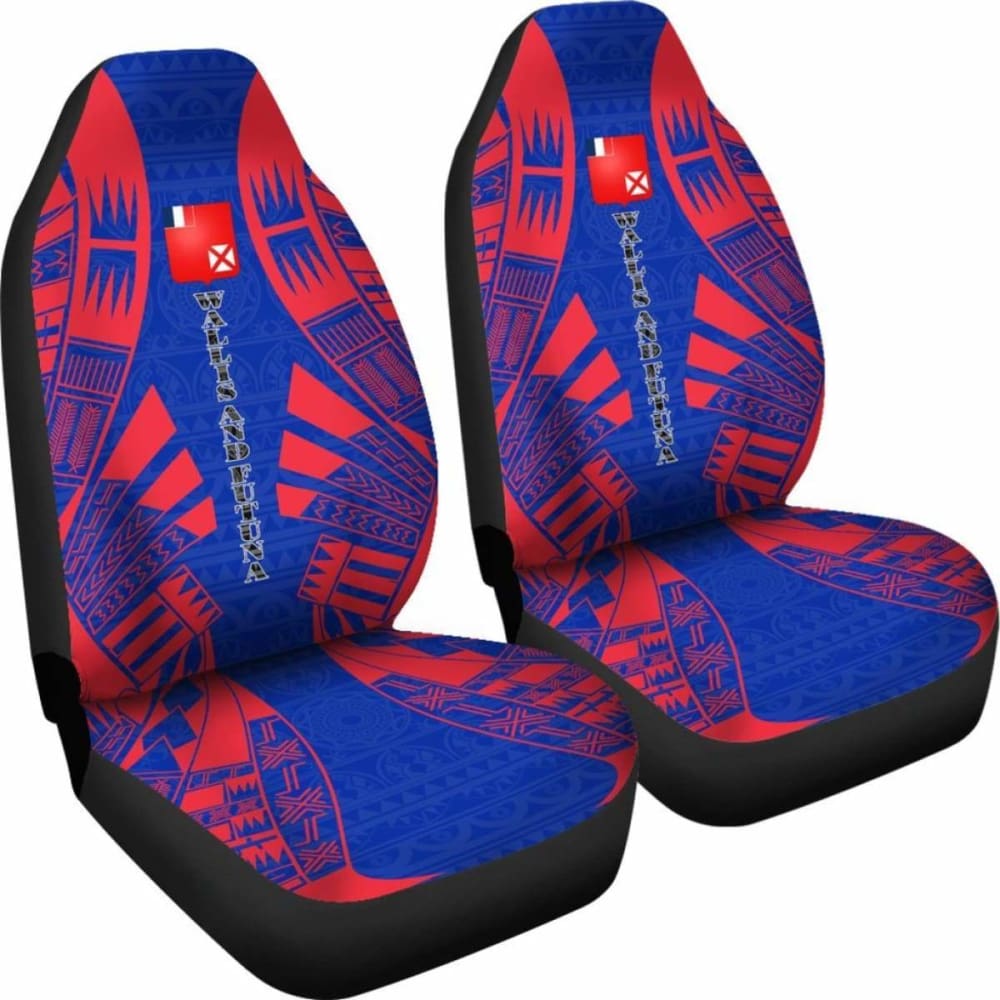 Wallis And Futuna Car Seat Covers - Wallis And Futuna Coat Of Arms Polynesian Tattoo Flag -