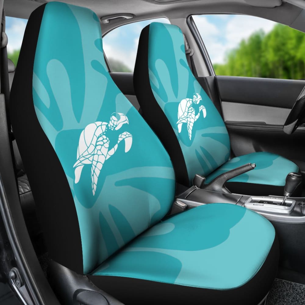 Watercolor Turtle And Hibiscus Car Seat Covers