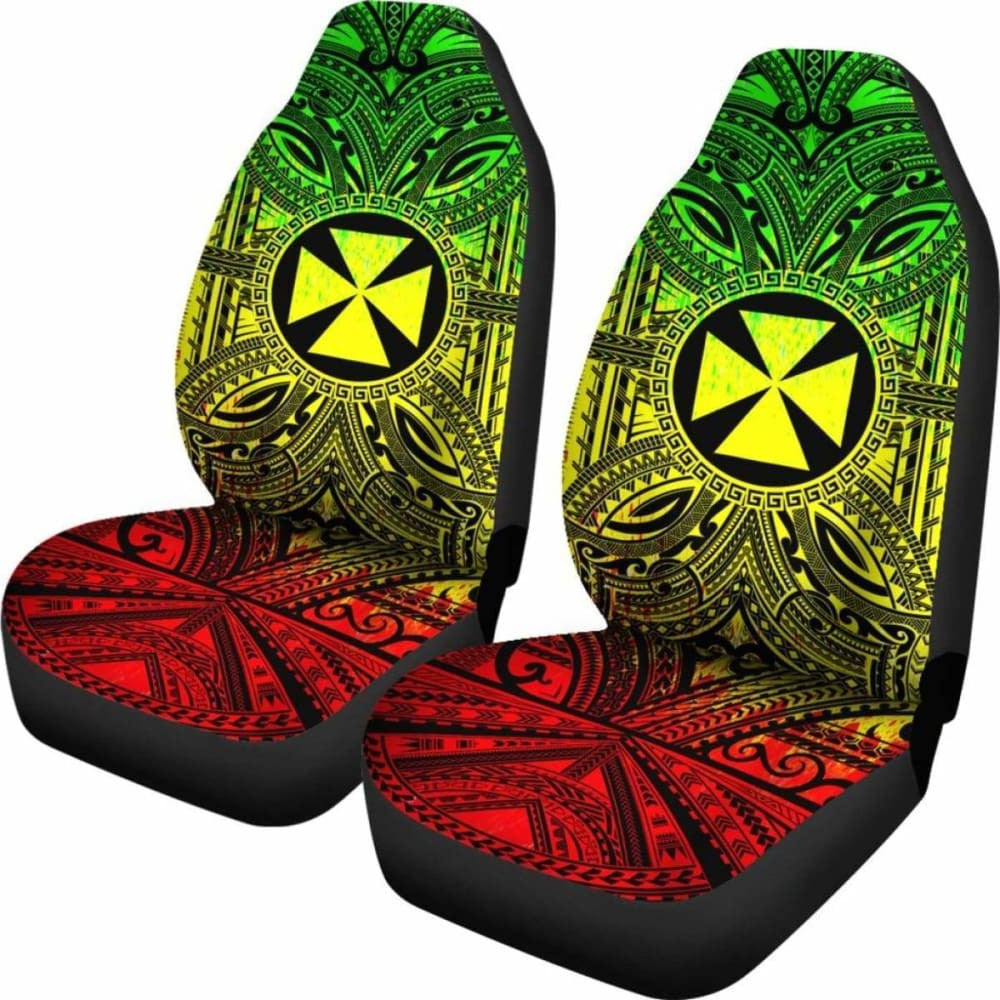 Wallis And Futuna Car Seat Cover - Wallis And Futuna Coat Of Arms Polynesian Reggae Style