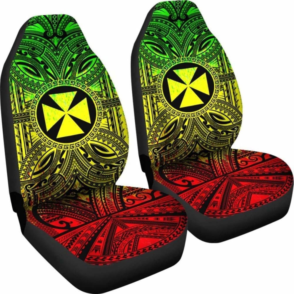 Wallis And Futuna Car Seat Cover - Wallis And Futuna Coat Of Arms Polynesian Reggae Style