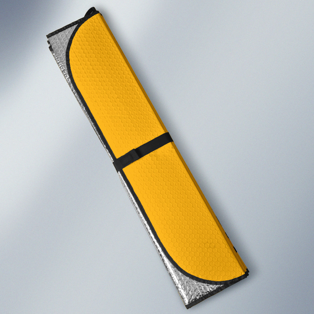 Amazing Pizza Pattern Yellow Background Car Auto Sun Shades Style