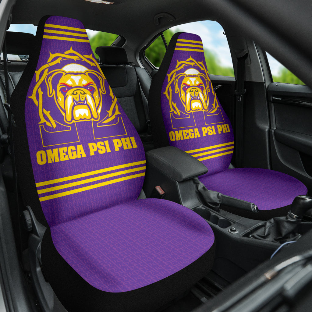 Omega Psi Phi BullDog Royal Purple Car Seat Covers