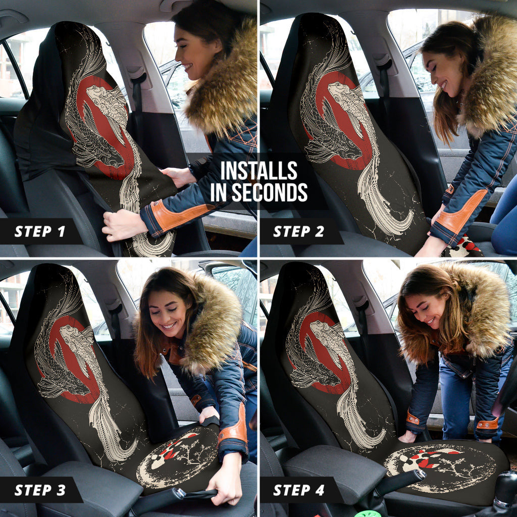 Japan Koi Fish Art Car Seat Covers