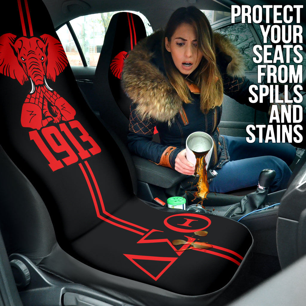 Delta Sigma Theta Elephant Symbol Black Car Auto Seat Covers