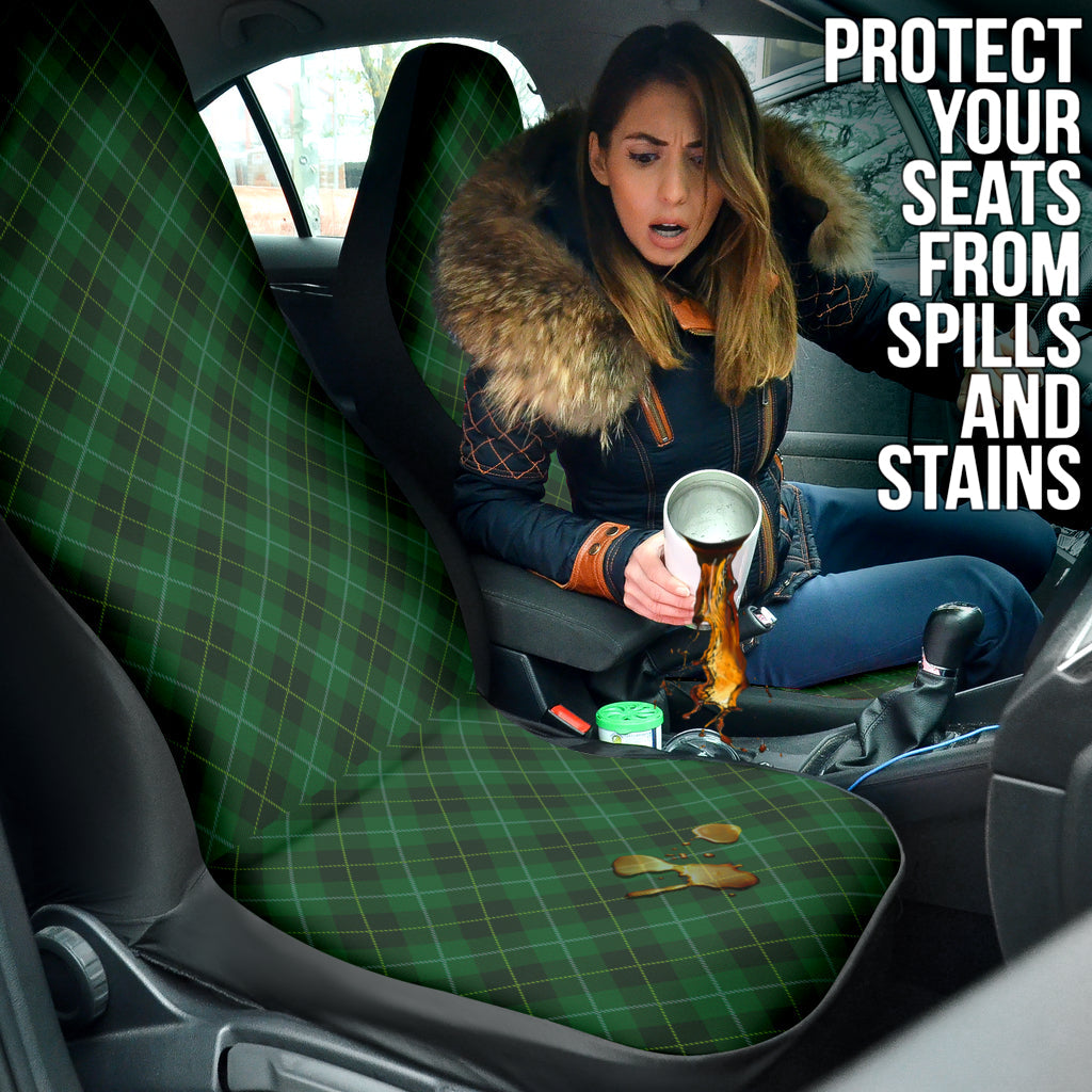 Green Plaid Pattern Car Seat Covers