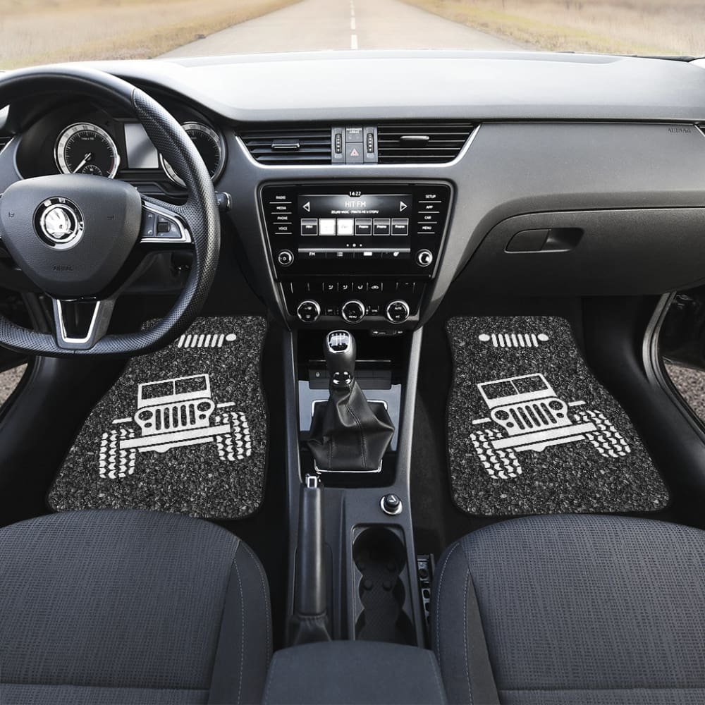 Amazing Jeep Offroad Gray White Asphalt Car Floor Mats Custom