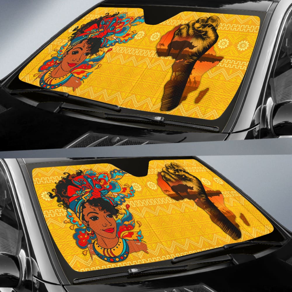 Amazing African Gift Ideas Black Women Power And Africa Map Car Auto Sun Shades