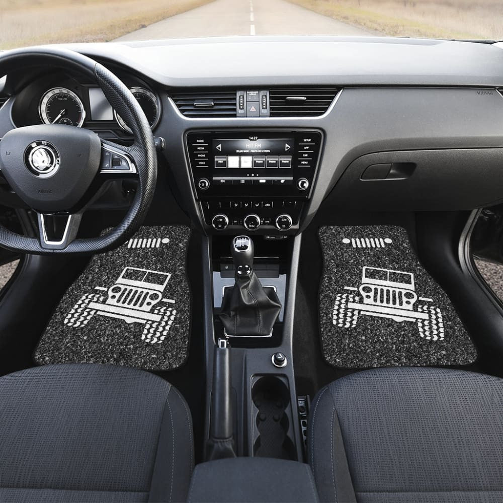 Amazing Jeep Offroad Gray White Asphalt Car Floor Mats Custom