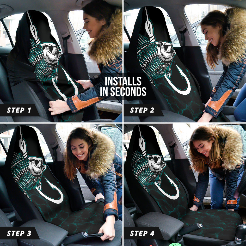 Fish Bone Fishing Hook Car Seat Covers