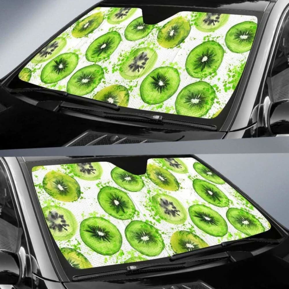 Watercolor Kiwi Pattern Car Auto Sun Shades