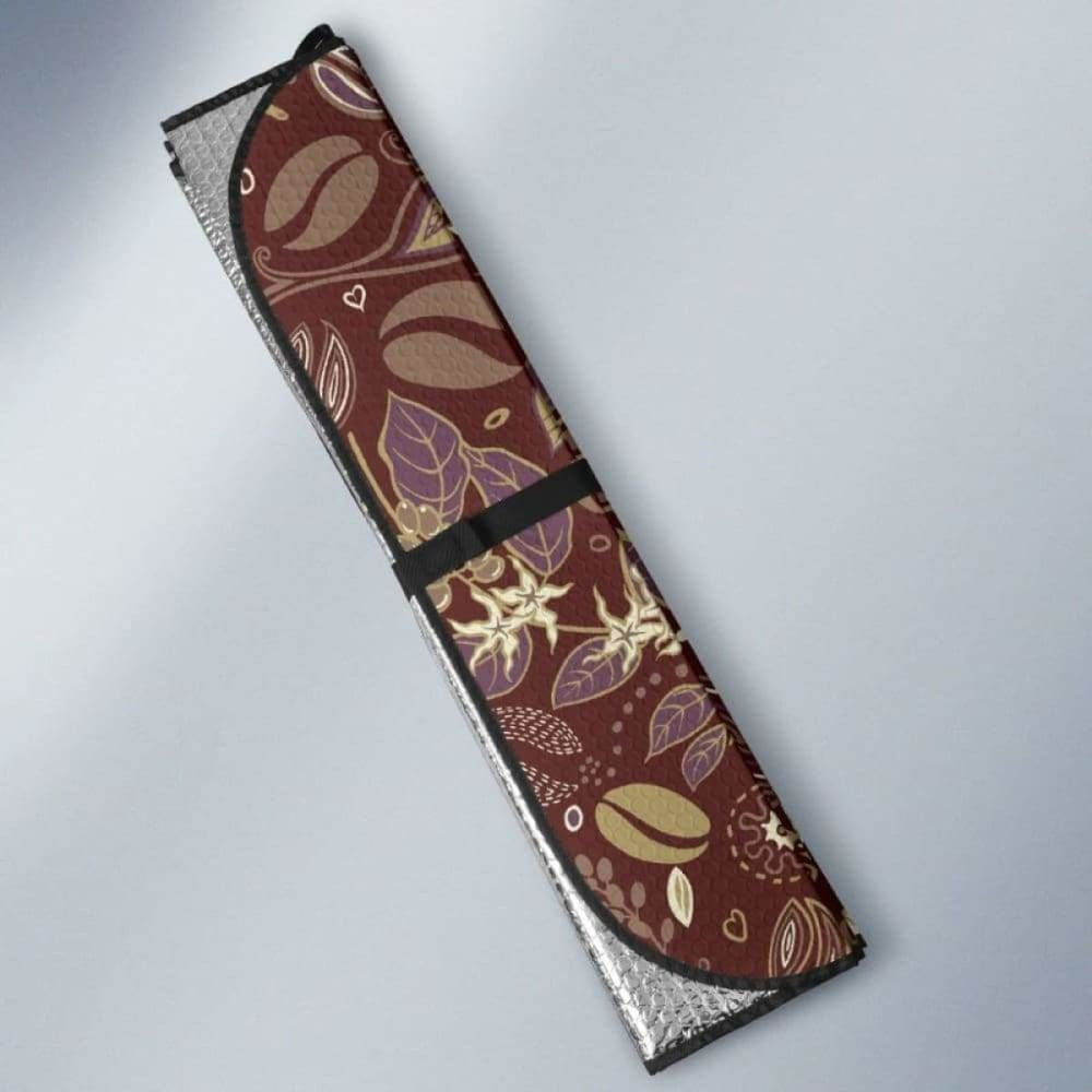 Coffee Bean Flower Pattern Car Auto Sun Shades