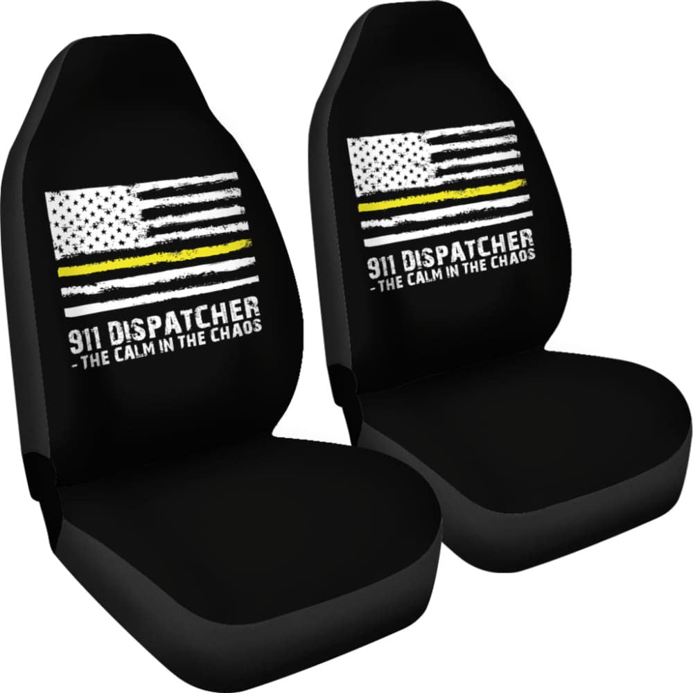 The Calm Voice In The Chaos Dispatchers Thin Yellow Line Car Seat Covers
