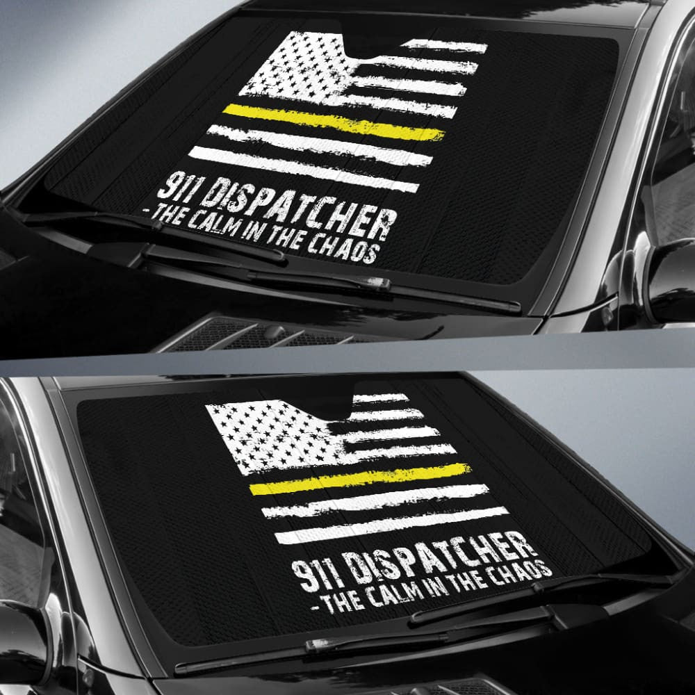 The Calm Voice In The Chaos Dispatchers Thin Yellow Line Car Auto Sun Shades