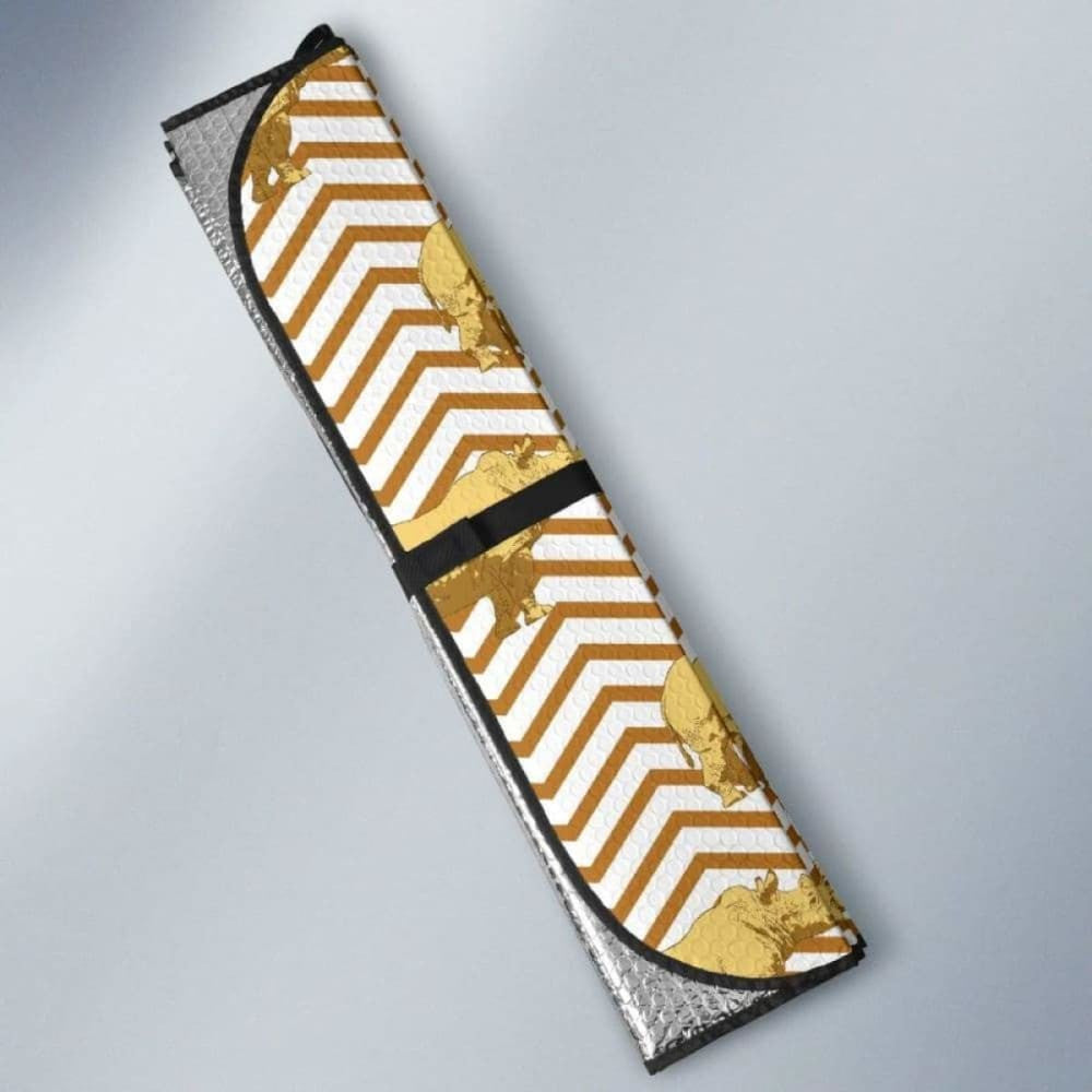 Rhino Yellow Theme Pattern Car Auto Sun Shades