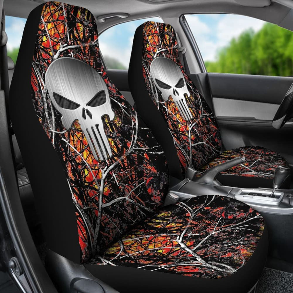 Wildfire Camouflage Punisher Custom Metallic Printed Car Seat Covers