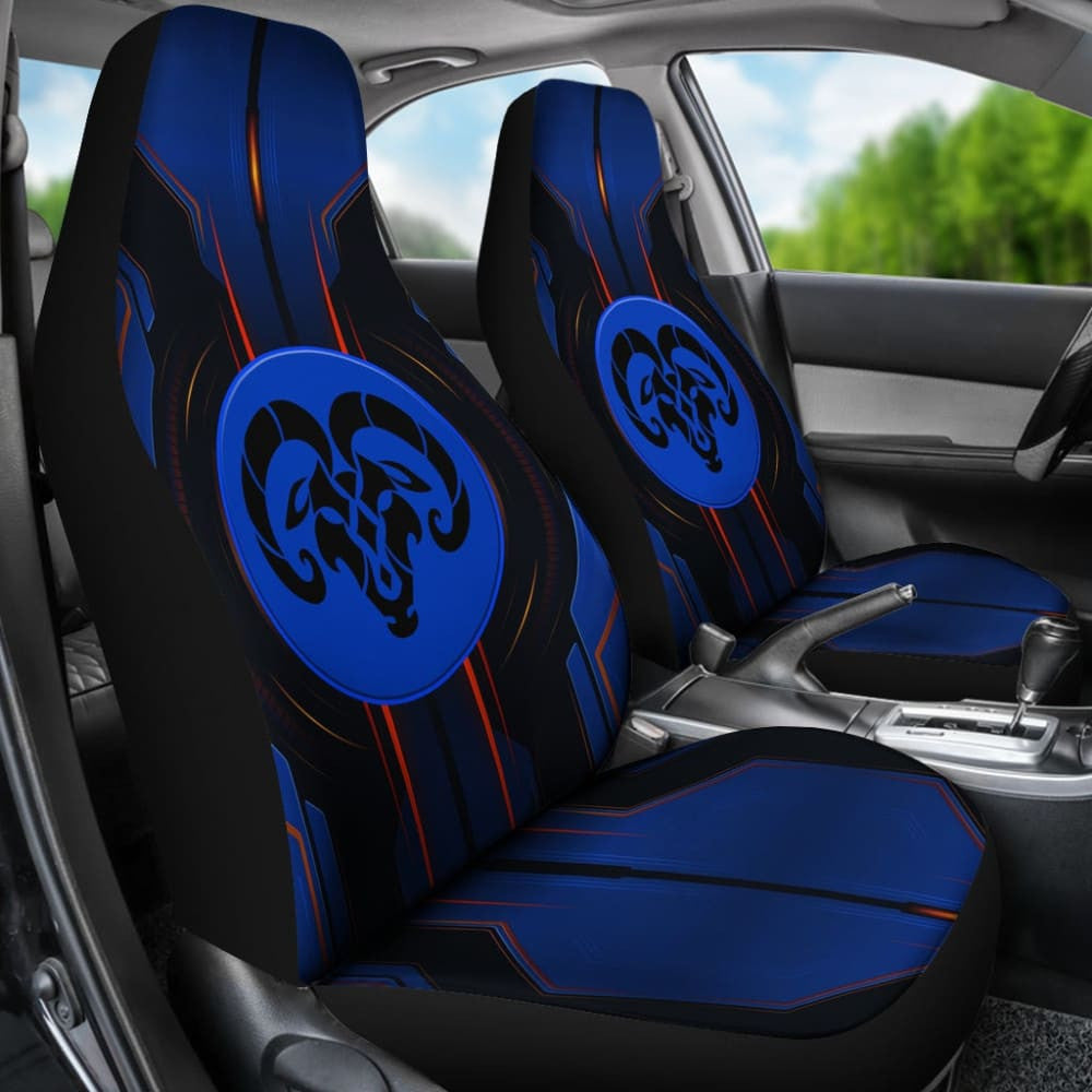 Amazing Black And Blue Dodge Ram Car Seat Covers Custom