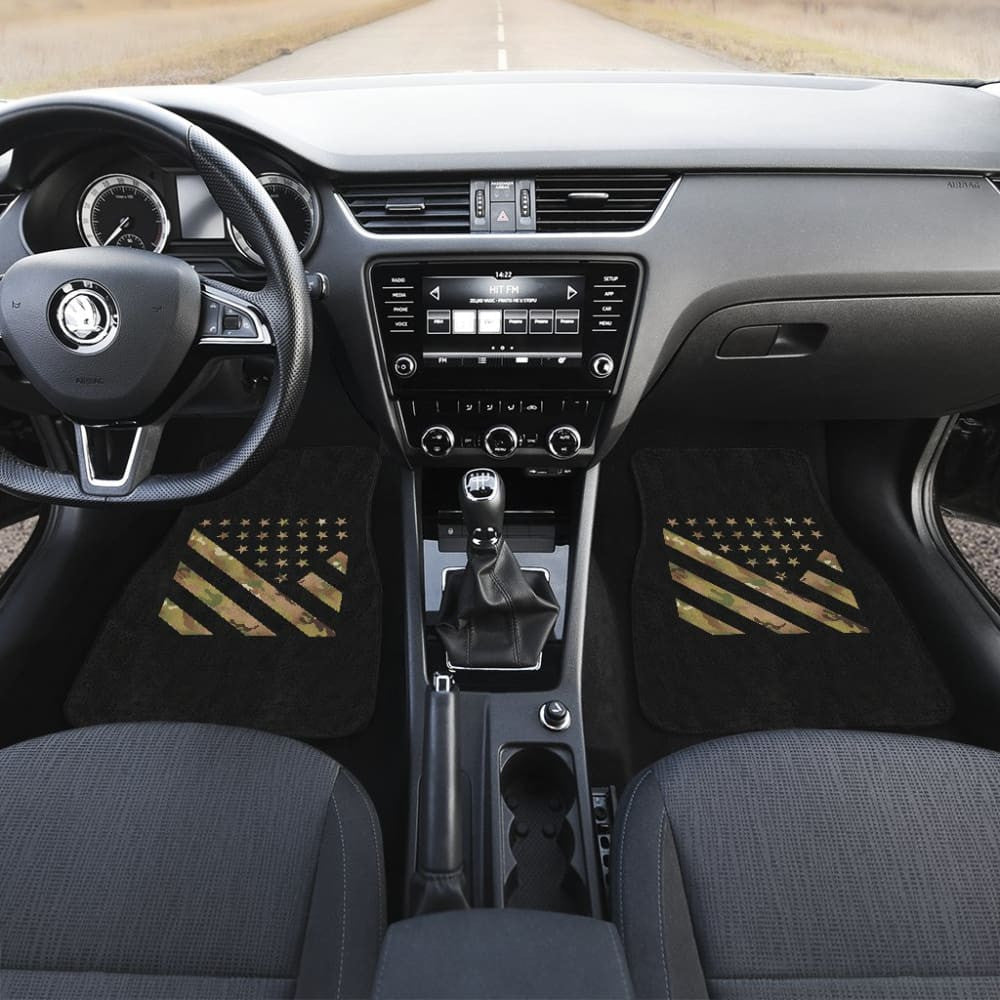 Amazing Green American Flag Stars And Stripes Car Floor Mats