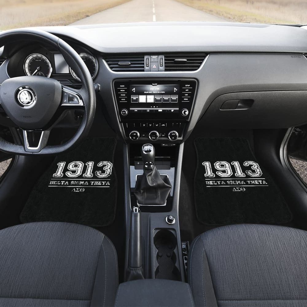 White Delta Sigma Theta Black Themed Car Floor Mats