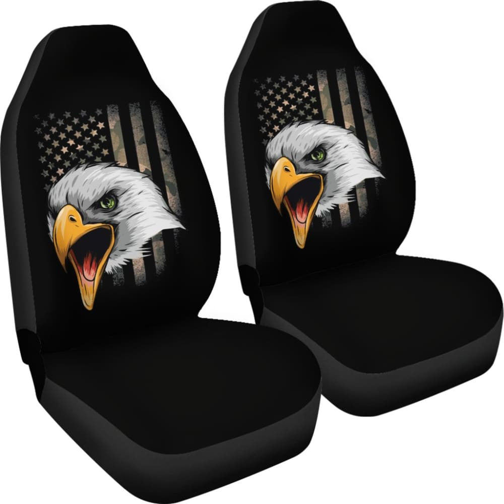 Amazing Green American Flag Custom Eagle Car Seat Covers