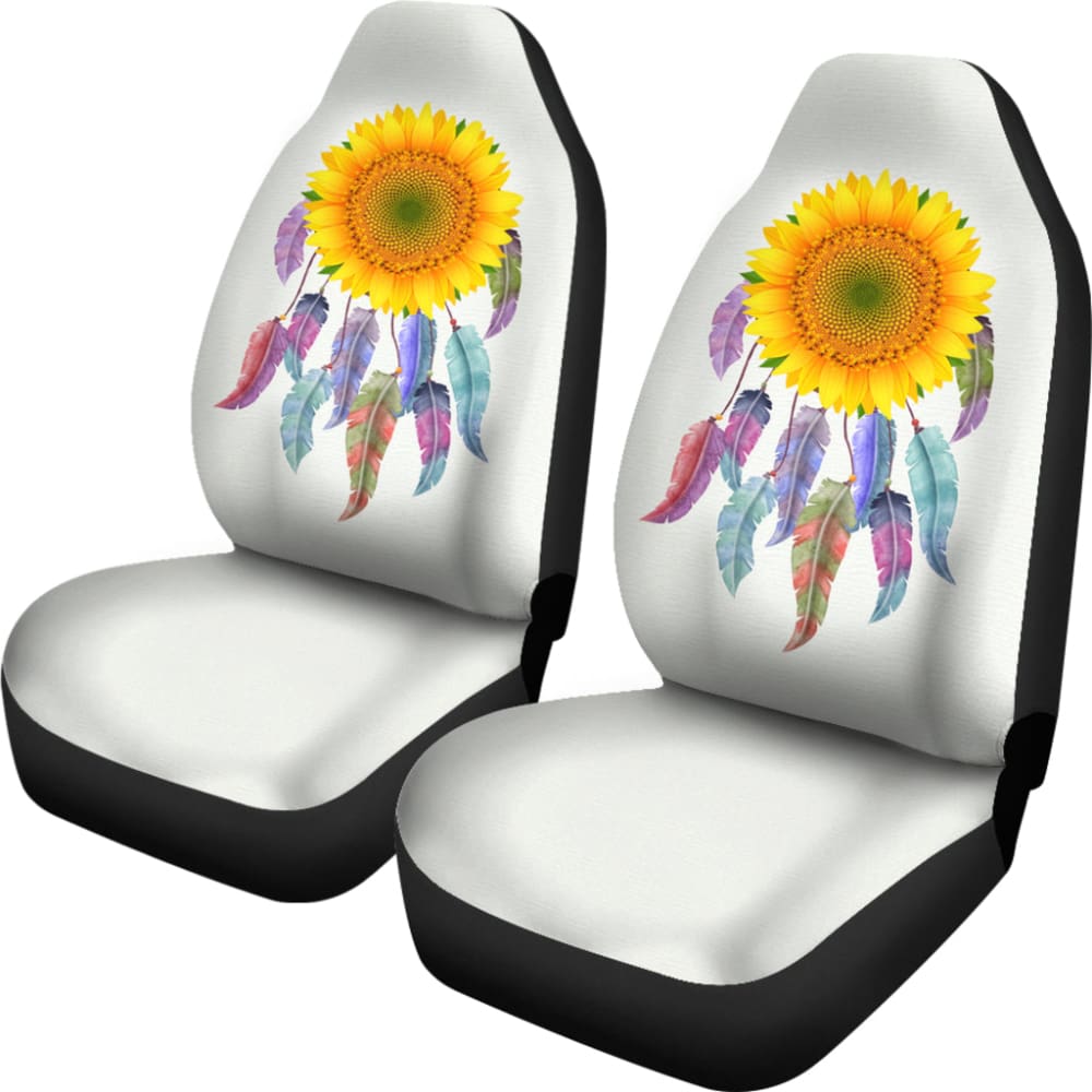 Yellow Sunflower Dreamcatcher Car Decoration Car Seat Covers