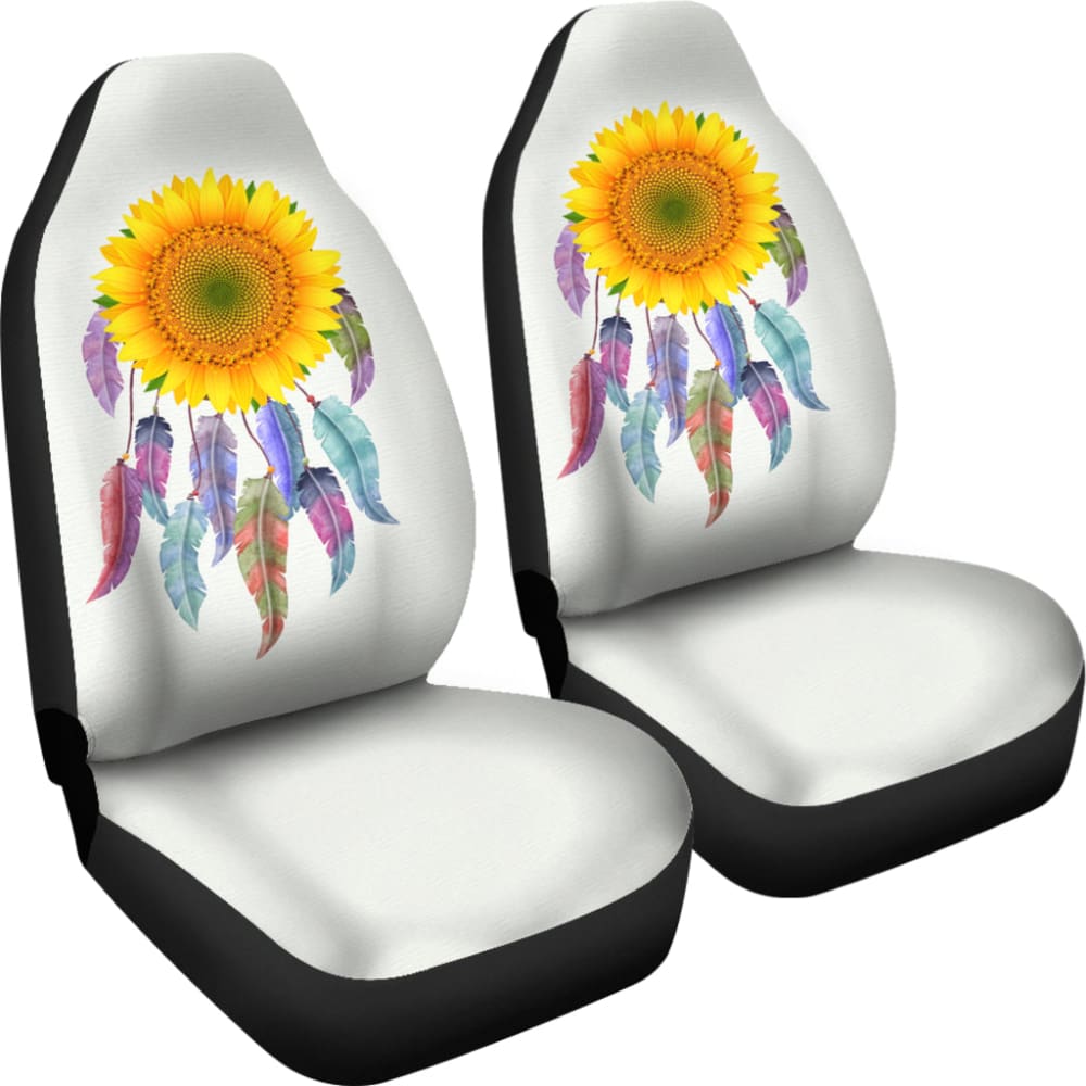 Yellow Sunflower Dreamcatcher Car Decoration Car Seat Covers