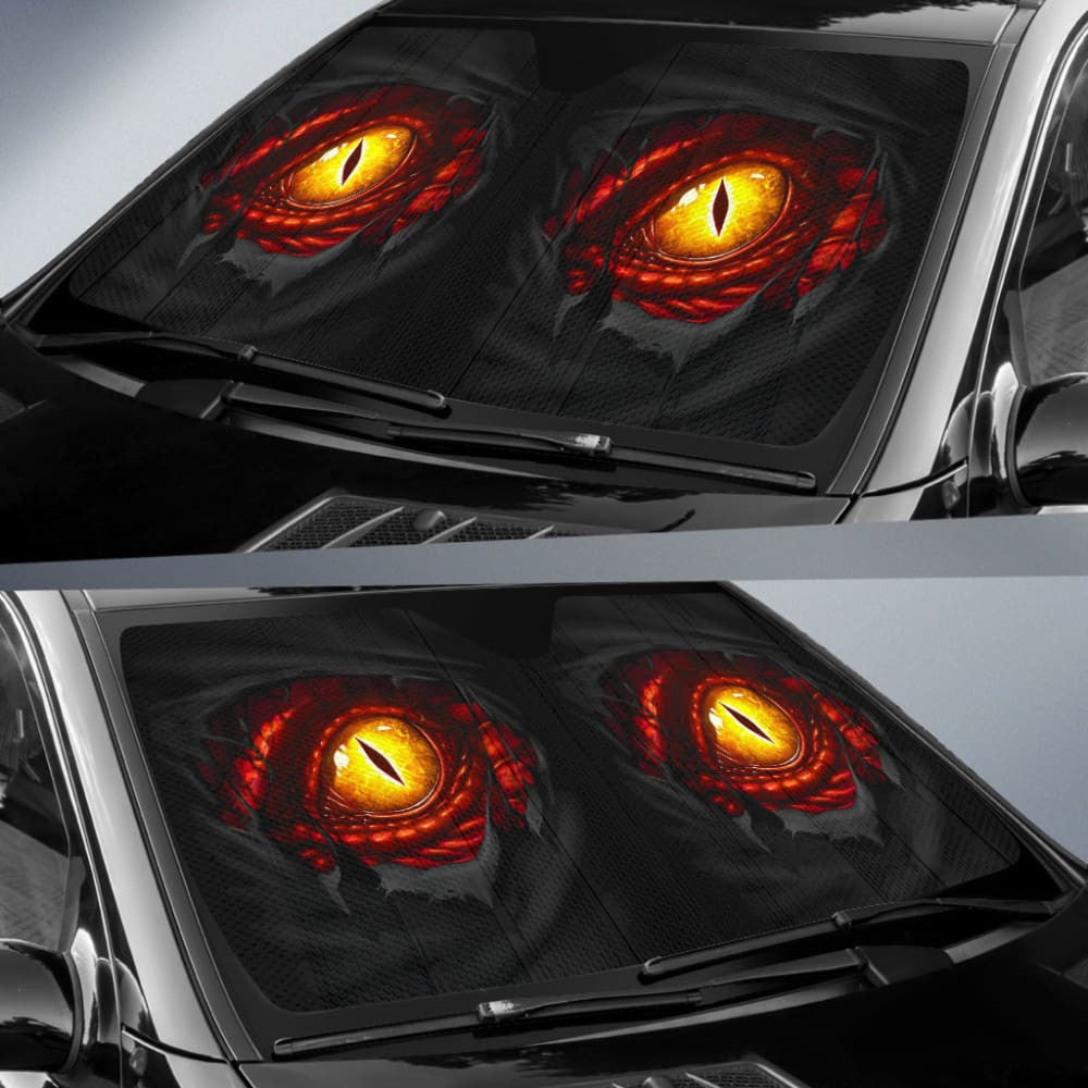 Yellow Dragon Eye Custom Car Accessories Car Auto Sun Shades