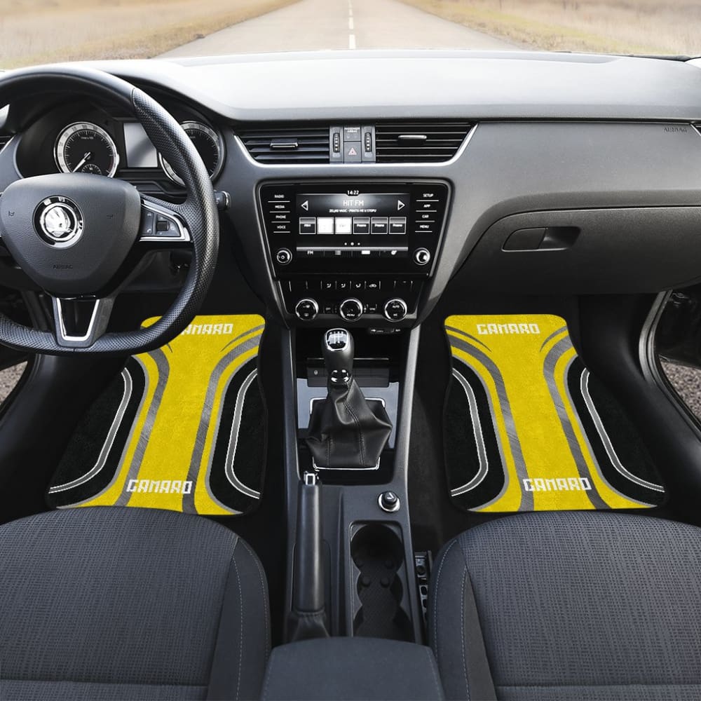 Yellow Black Camaro White Letter Car Floor Mats