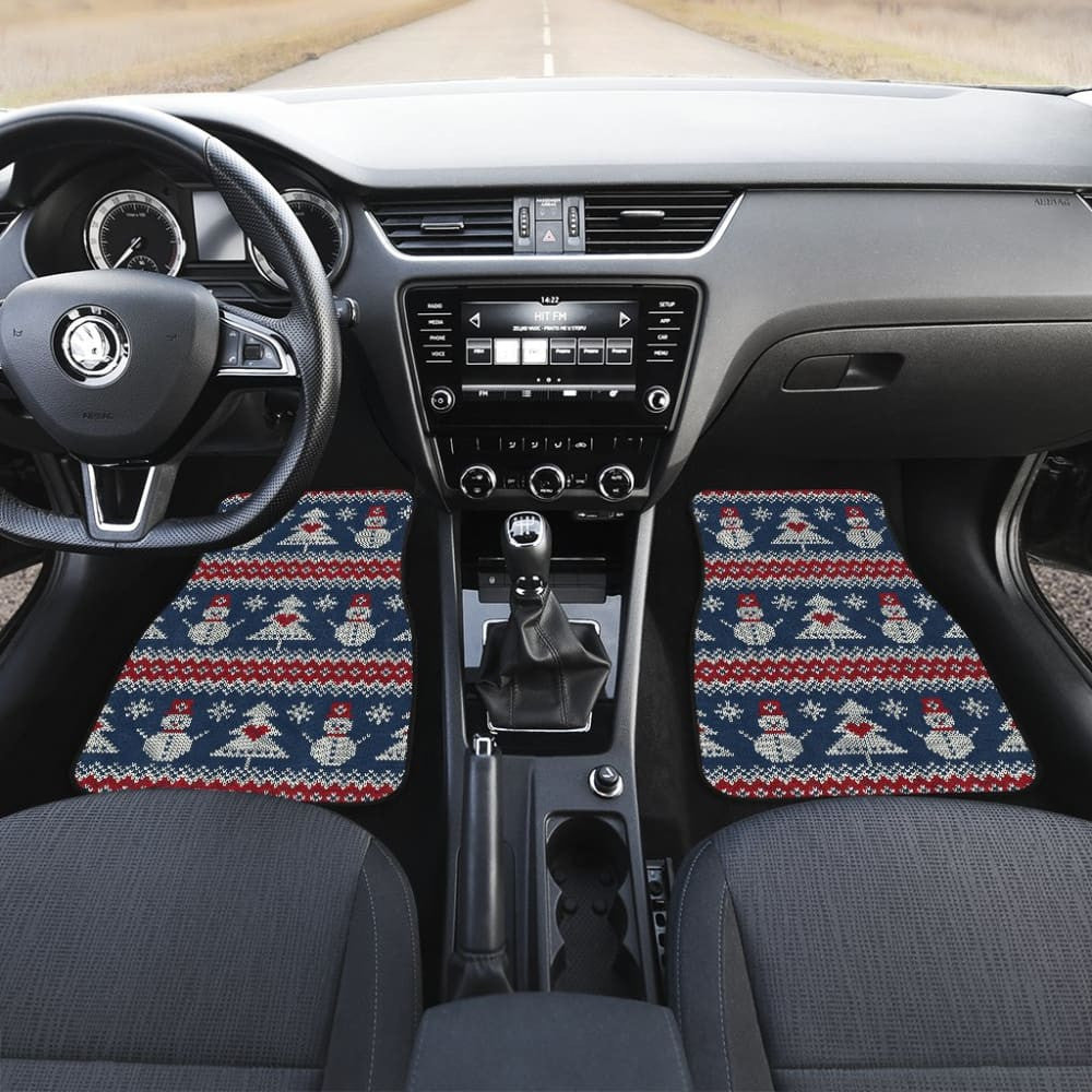 Amazing Gift Ideas Ugly Christmas Snowman Pattern Car Floor Mats