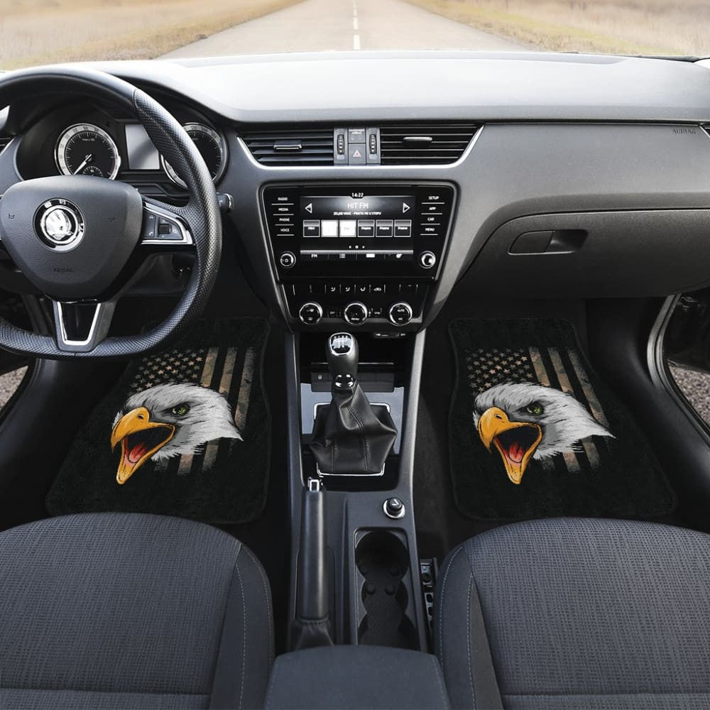 Amazing Green American Flag Custom Eagle Car Floor Mats