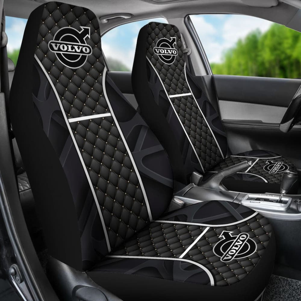 Amazing Volvo Black Themed Printed Car Seat Covers
