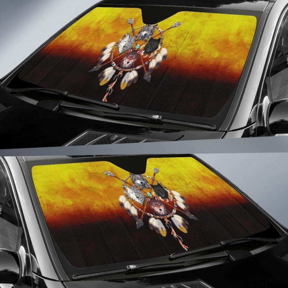 Wolves Warrior Native American Pride Auto Sun Shades