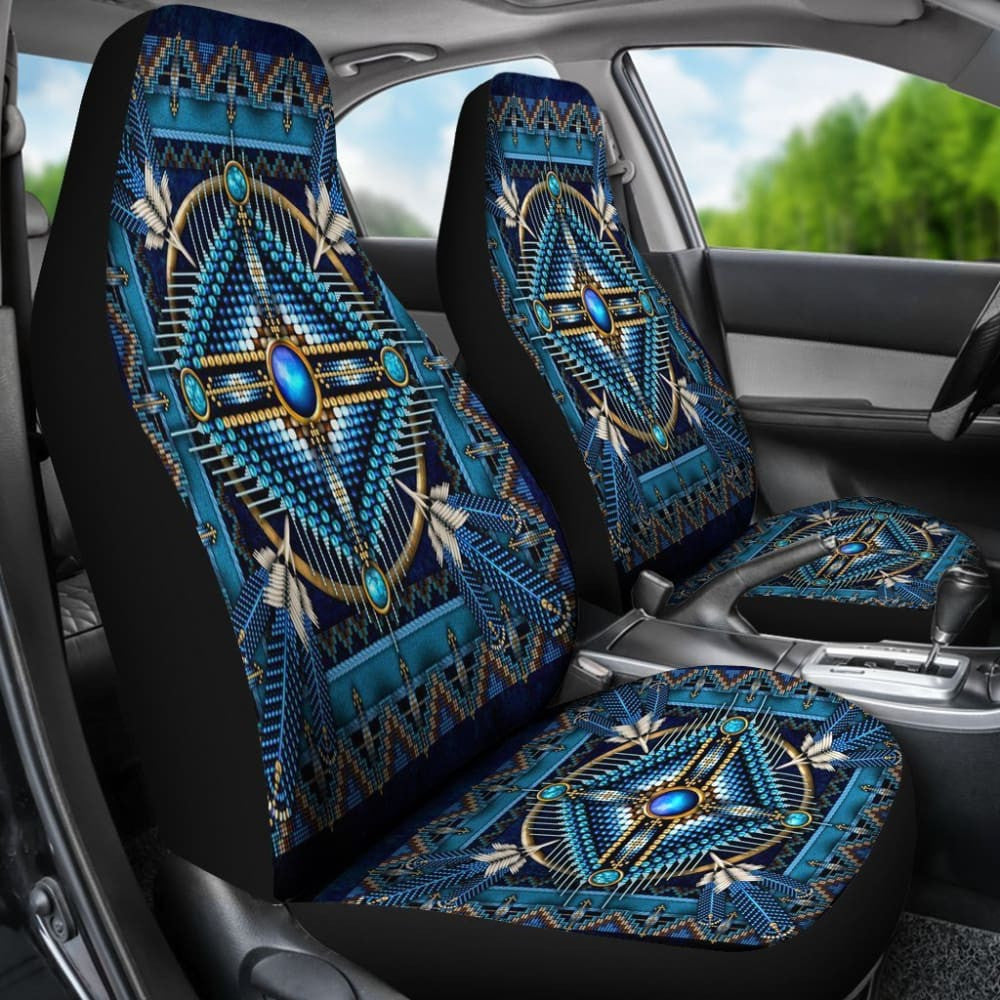 Mandala Blue Native American Design Car Seat Covers