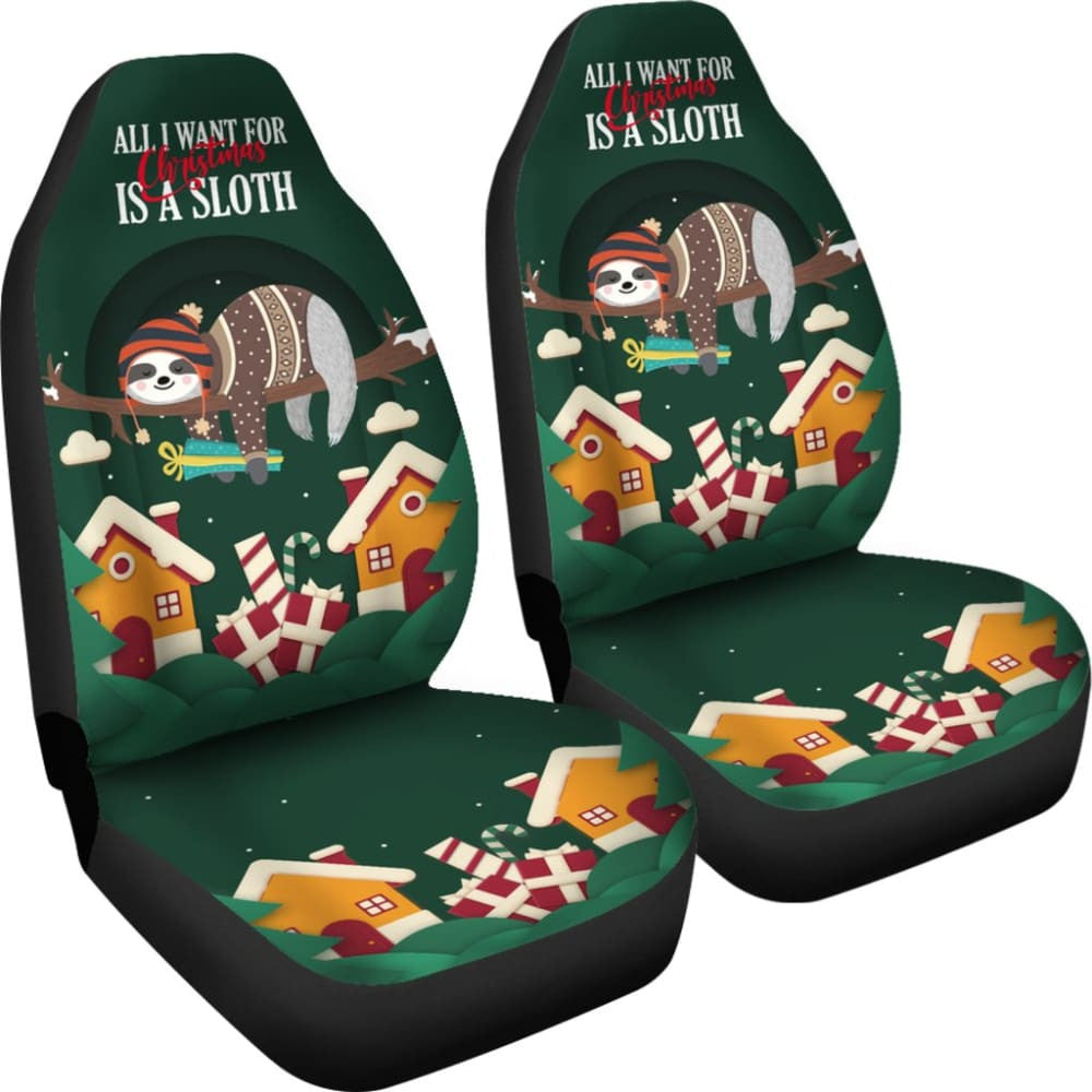 All I Want for Christmas Is A Sloth Car Seat Covers Merry Xmas