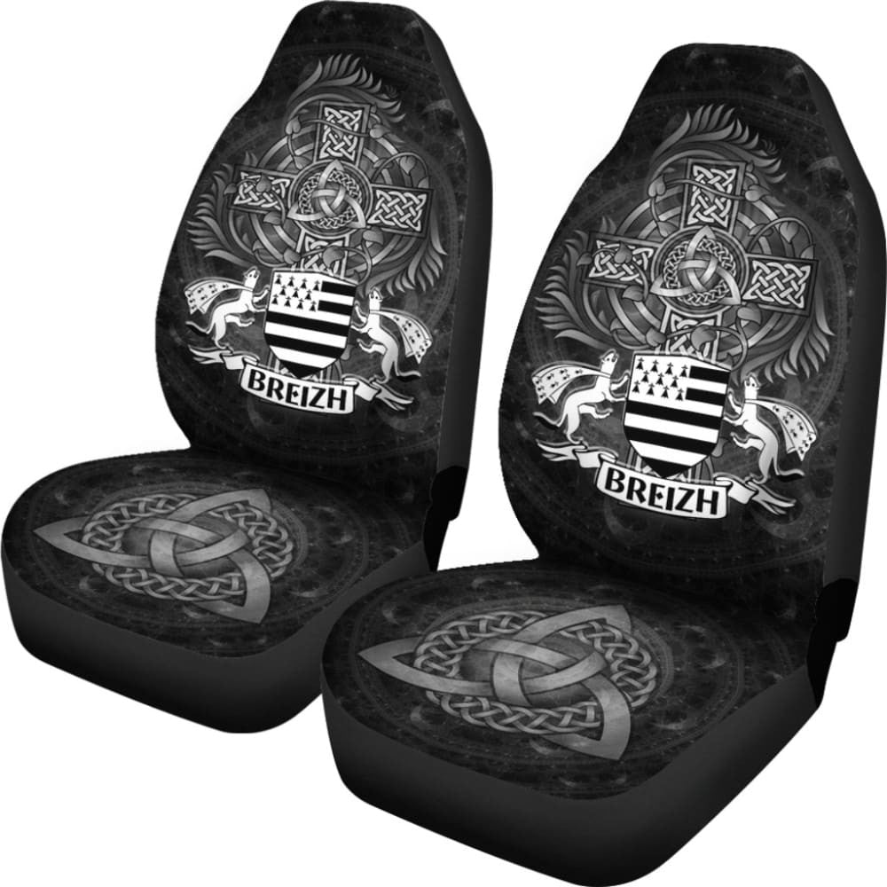 Celtic Car Seat Covers - Brittany Flag With Celtic Cross