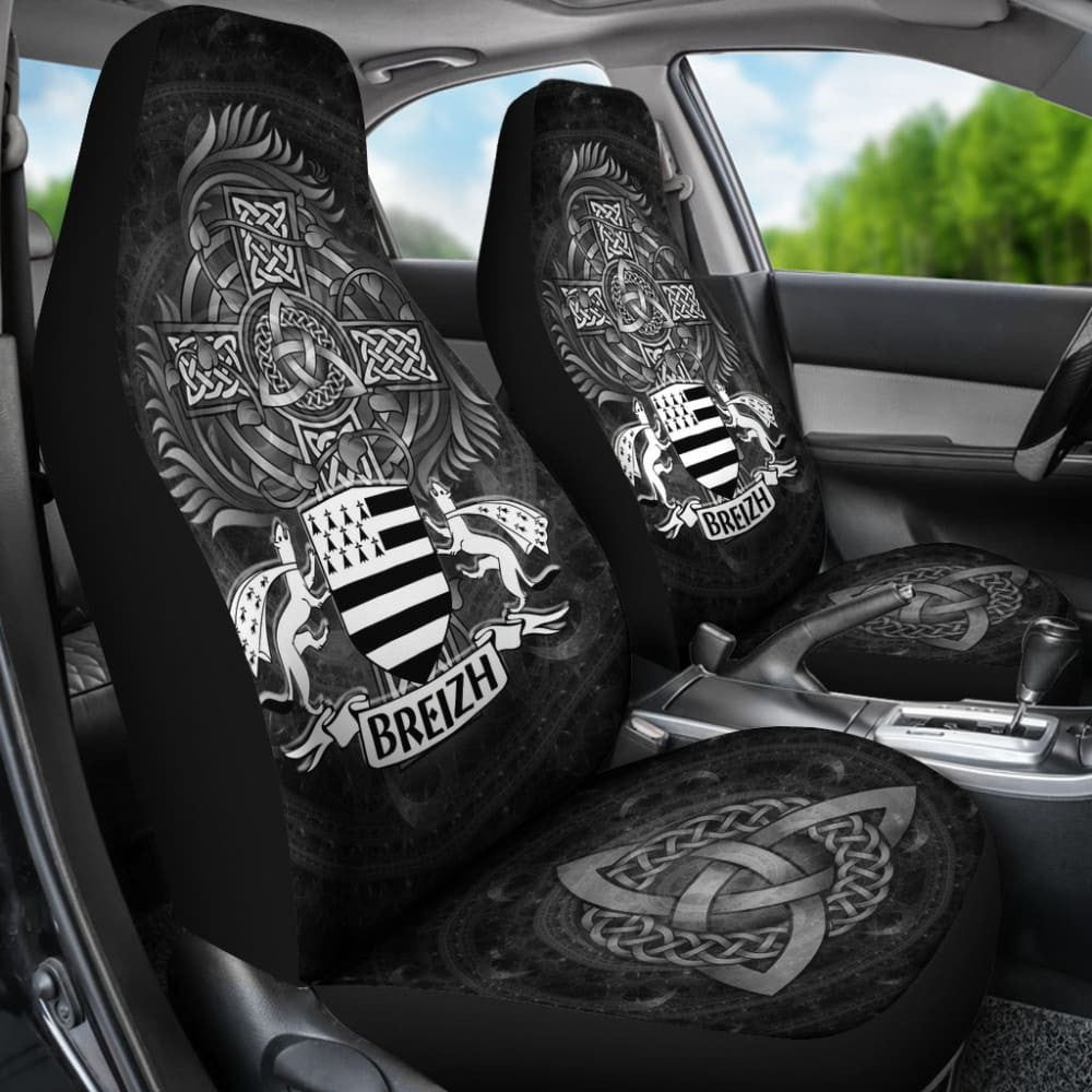 Celtic Car Seat Covers - Brittany Flag With Celtic Cross