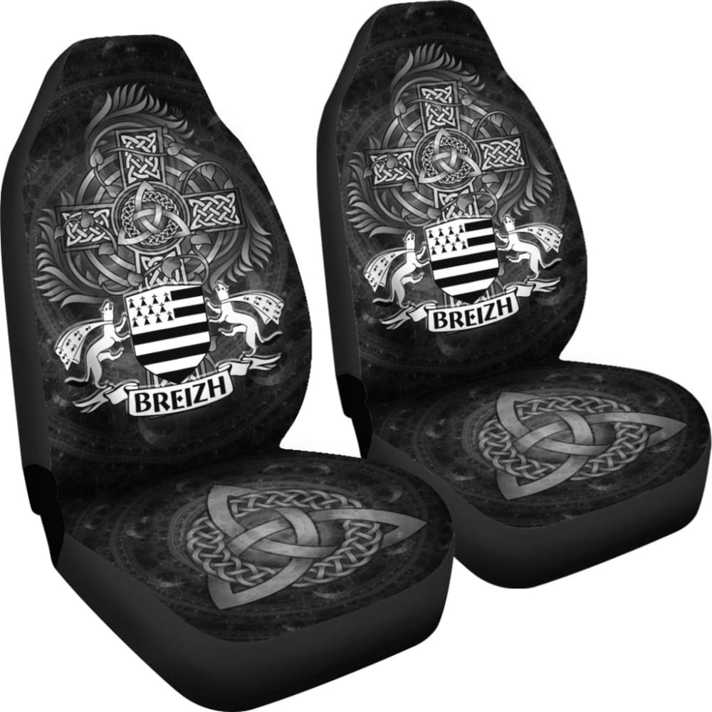 Celtic Car Seat Covers - Brittany Flag With Celtic Cross
