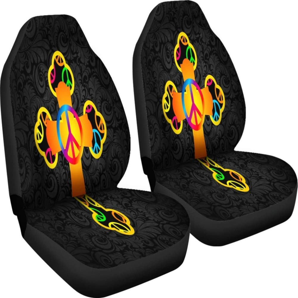 Hippie Love And Peace Car Seat Covers